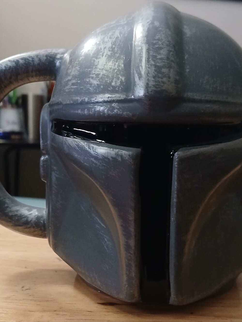 Hobby Lobby Gray Mandalorian Helmet Coffee Mug